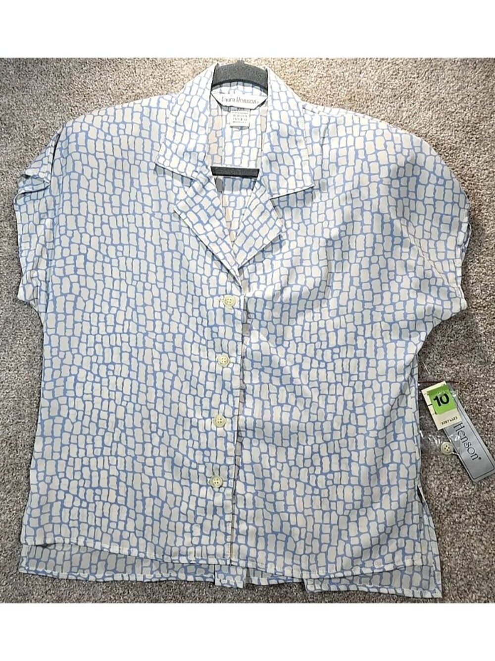 Laura Henson Vintage Blouse Top Flowing Business Secretary USA Made Women's 10
